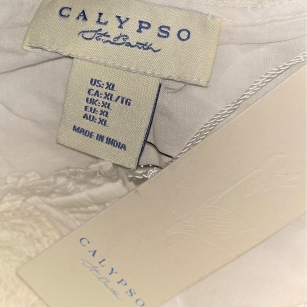 Calypso St. Barth White Lace Detail Women's Long Sleeve Top Size Large NEW - Picture 7 of 7